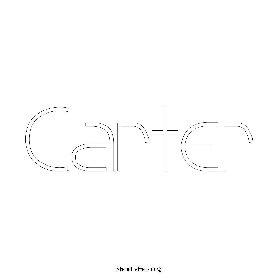 Carter name stencil in Simple Elegant Lettering