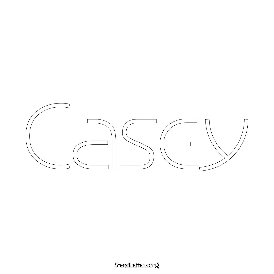 Casey name stencil in Simple Elegant Lettering