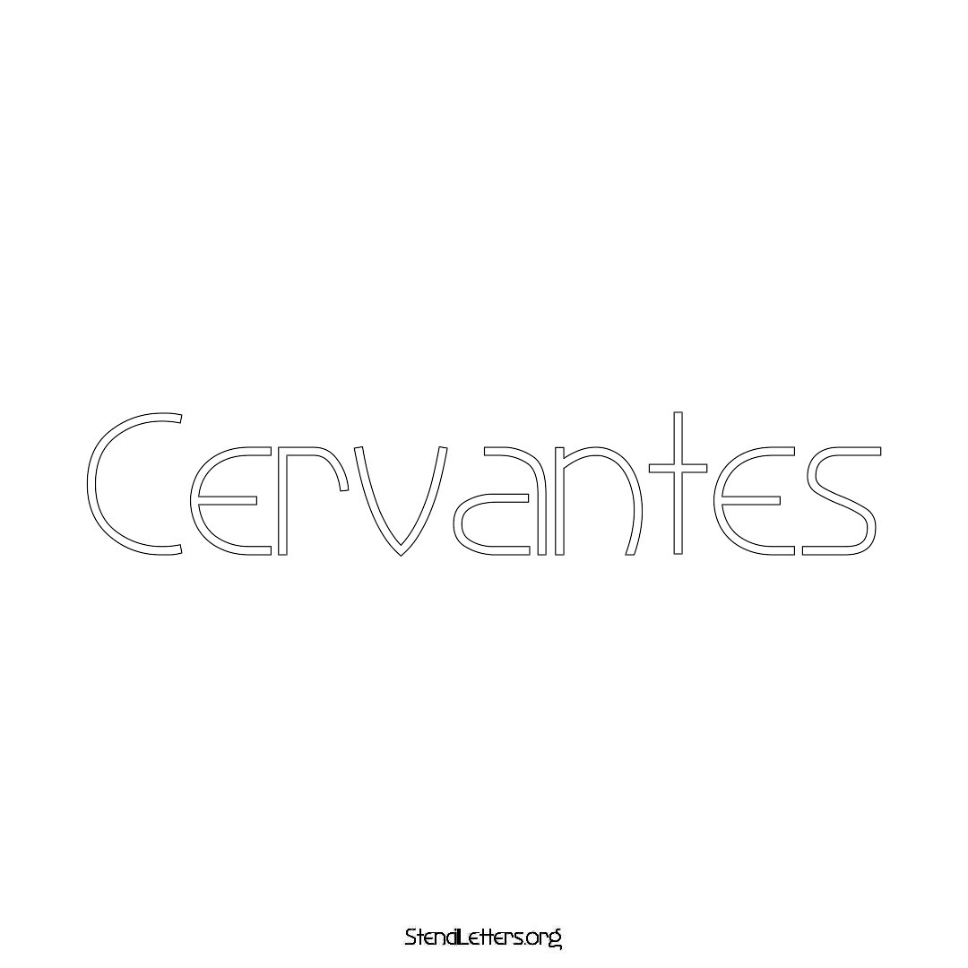 Cervantes name stencil in Simple Elegant Lettering