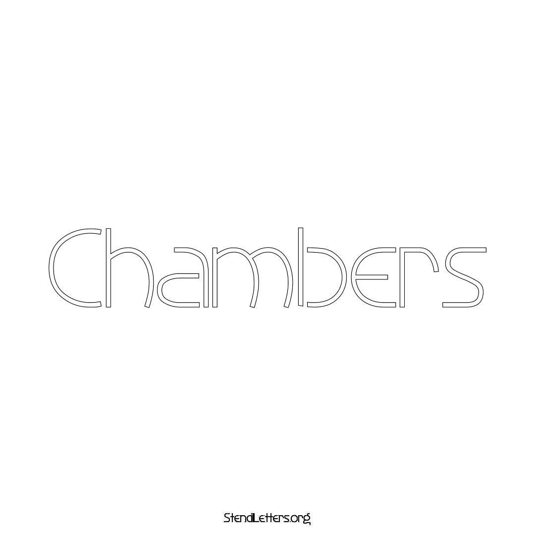Chambers name stencil in Simple Elegant Lettering
