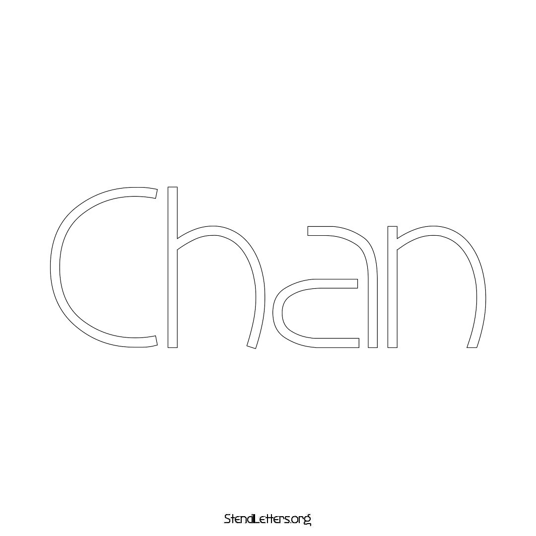 Chan name stencil in Simple Elegant Lettering