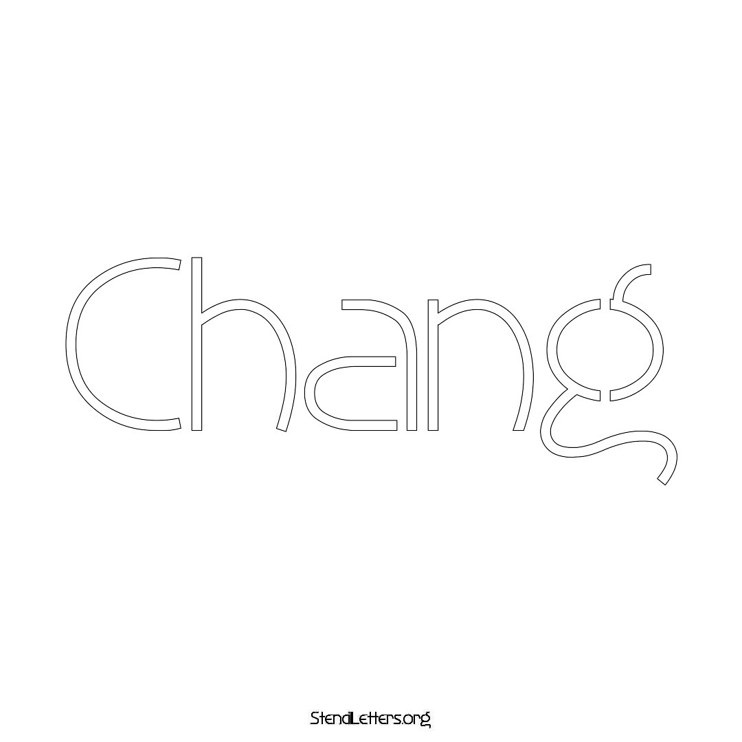 Chang name stencil in Simple Elegant Lettering
