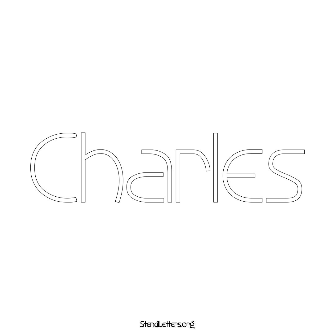 Charles name stencil in Simple Elegant Lettering