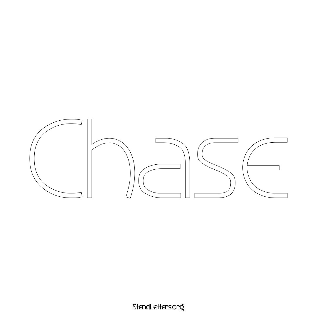 Chase name stencil in Simple Elegant Lettering