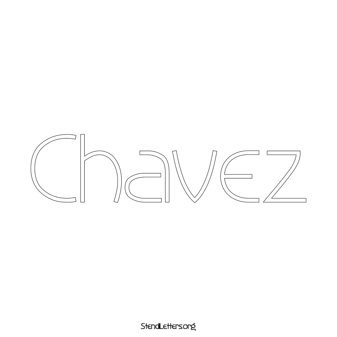 Chavez name stencil in Simple Elegant Lettering