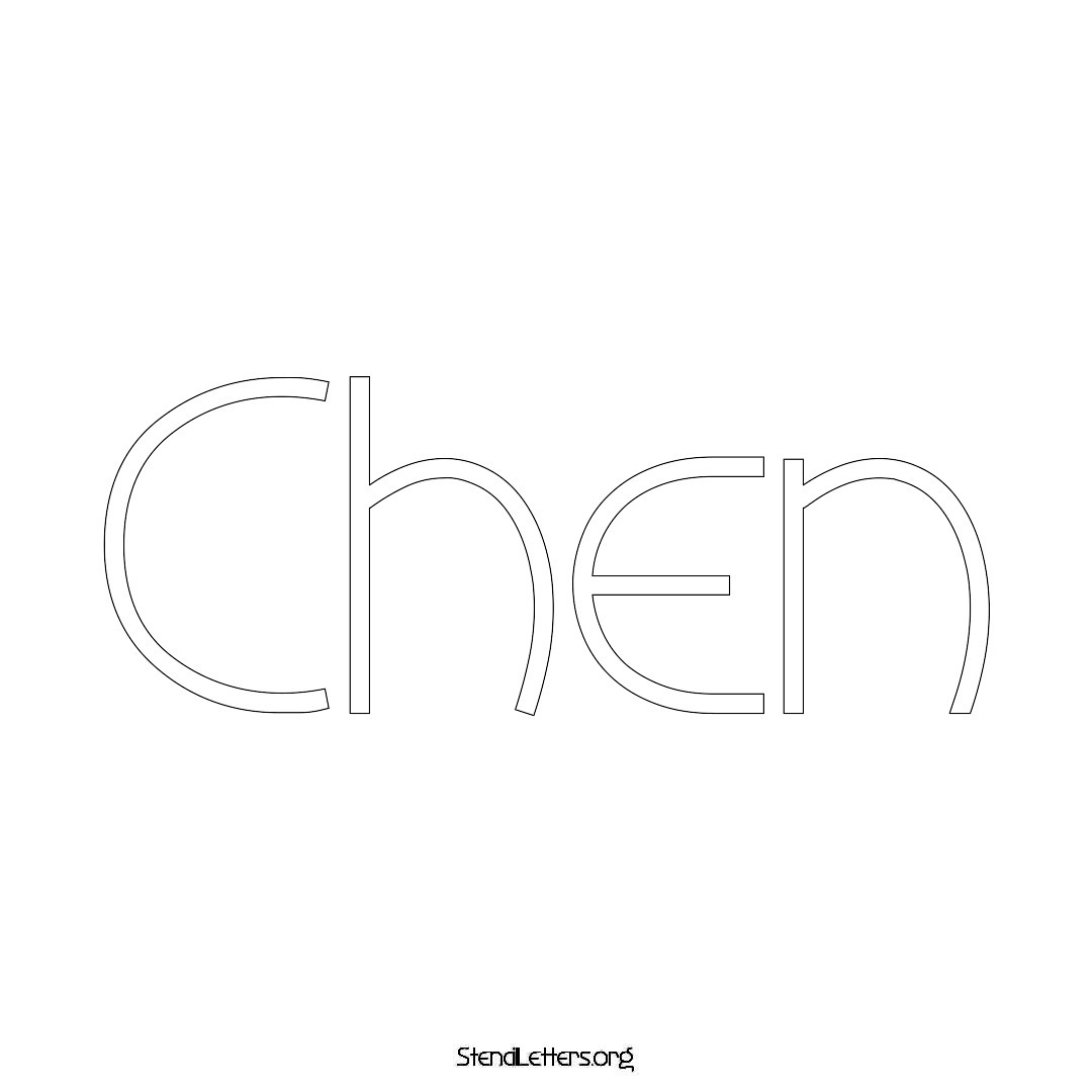 Chen name stencil in Simple Elegant Lettering