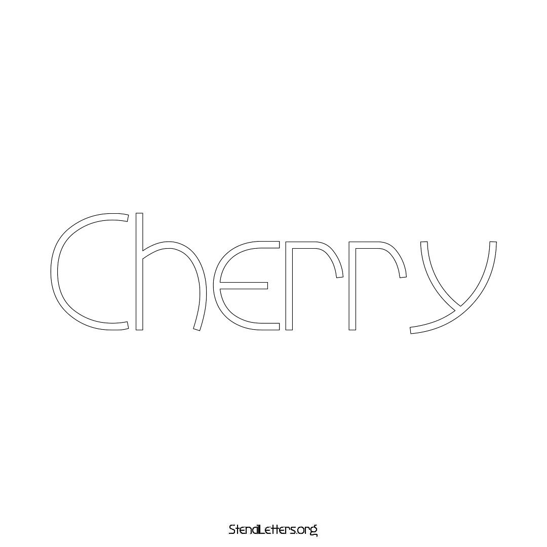 Cherry name stencil in Simple Elegant Lettering