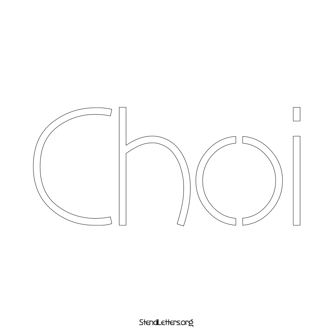 Choi name stencil in Simple Elegant Lettering