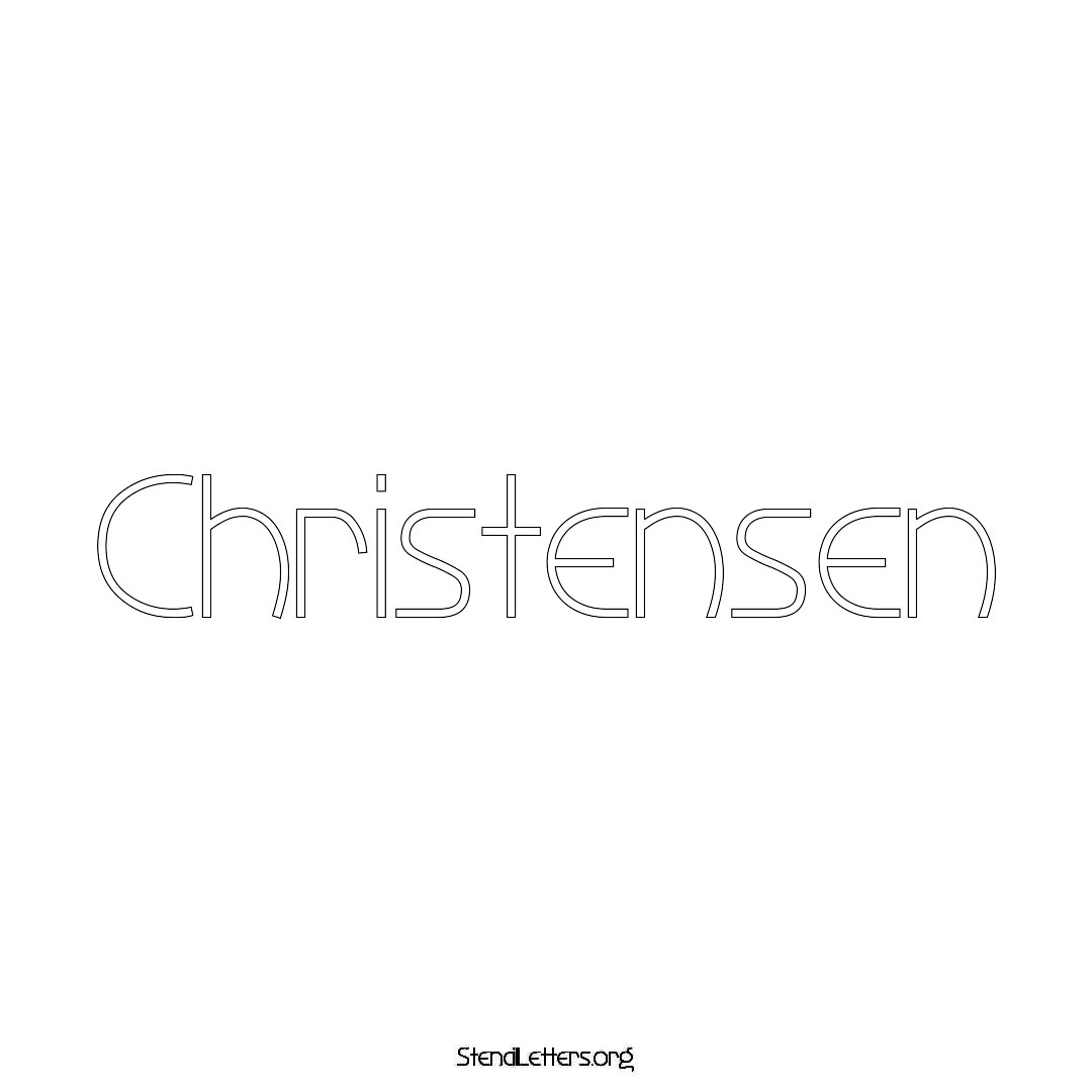 Christensen name stencil in Simple Elegant Lettering