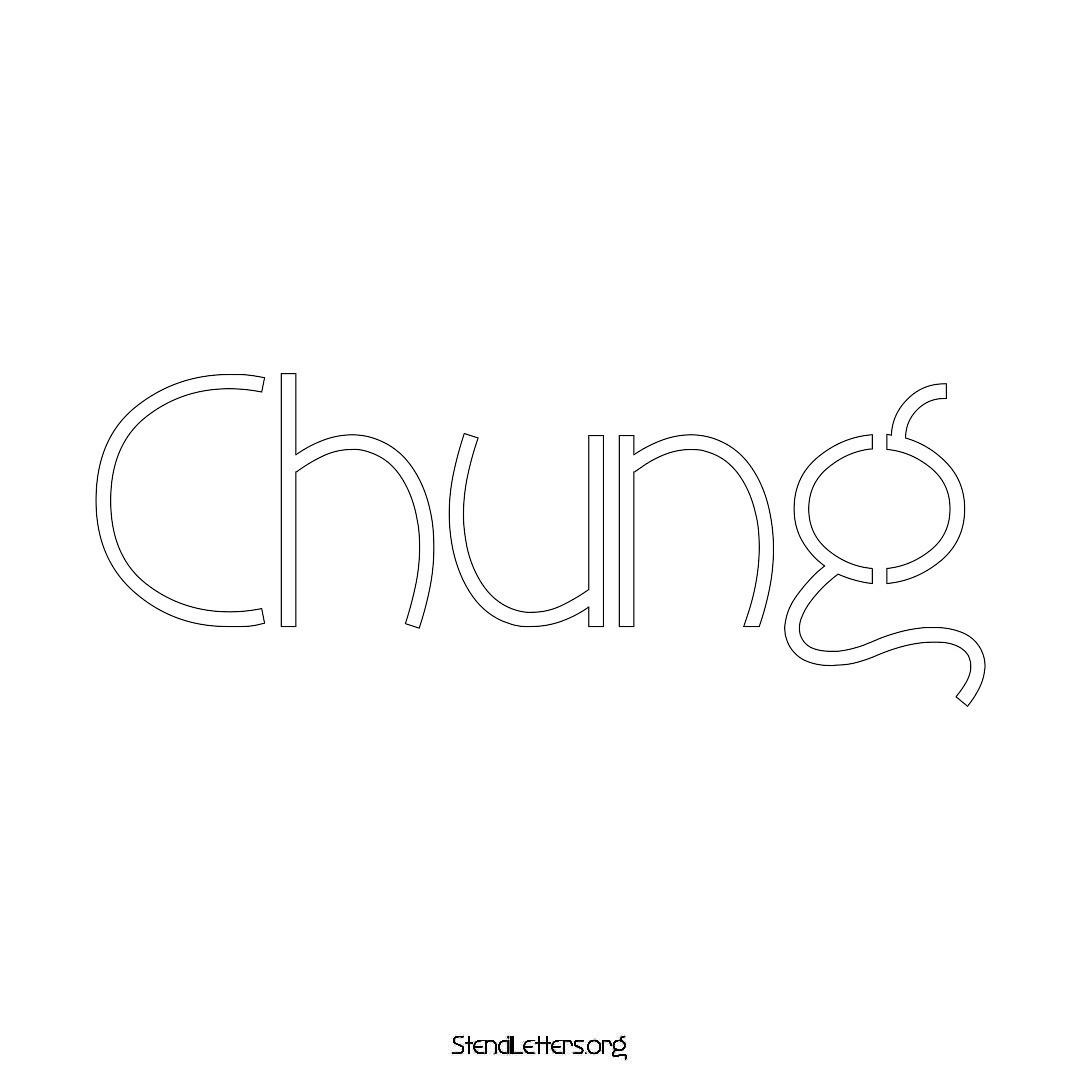 Chung name stencil in Simple Elegant Lettering