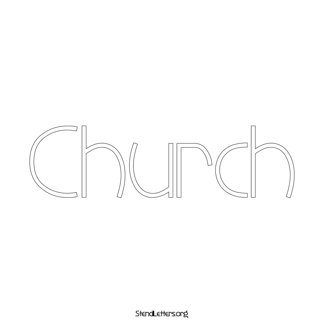 Church name stencil in Simple Elegant Lettering