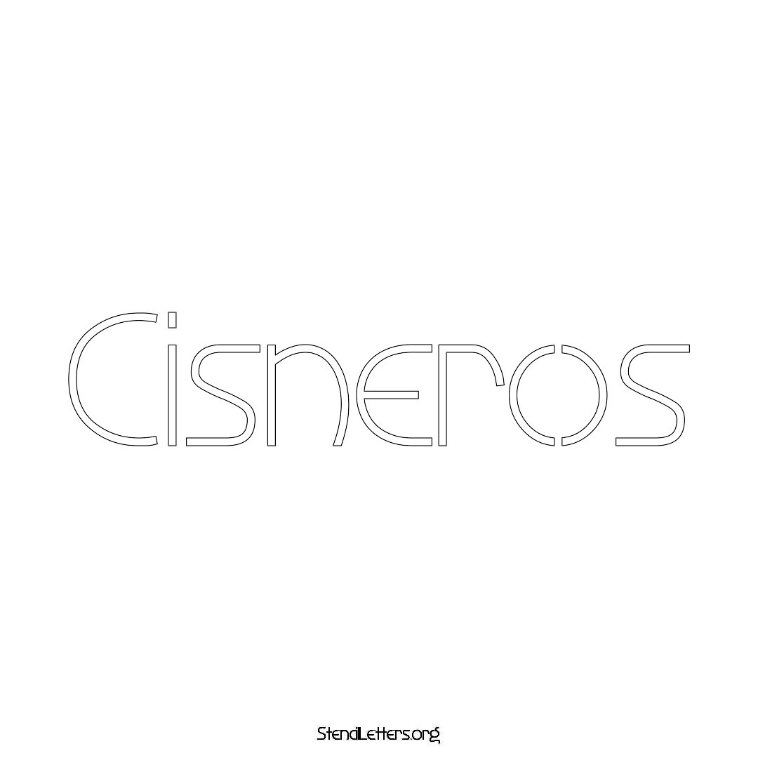 Cisneros name stencil in Simple Elegant Lettering