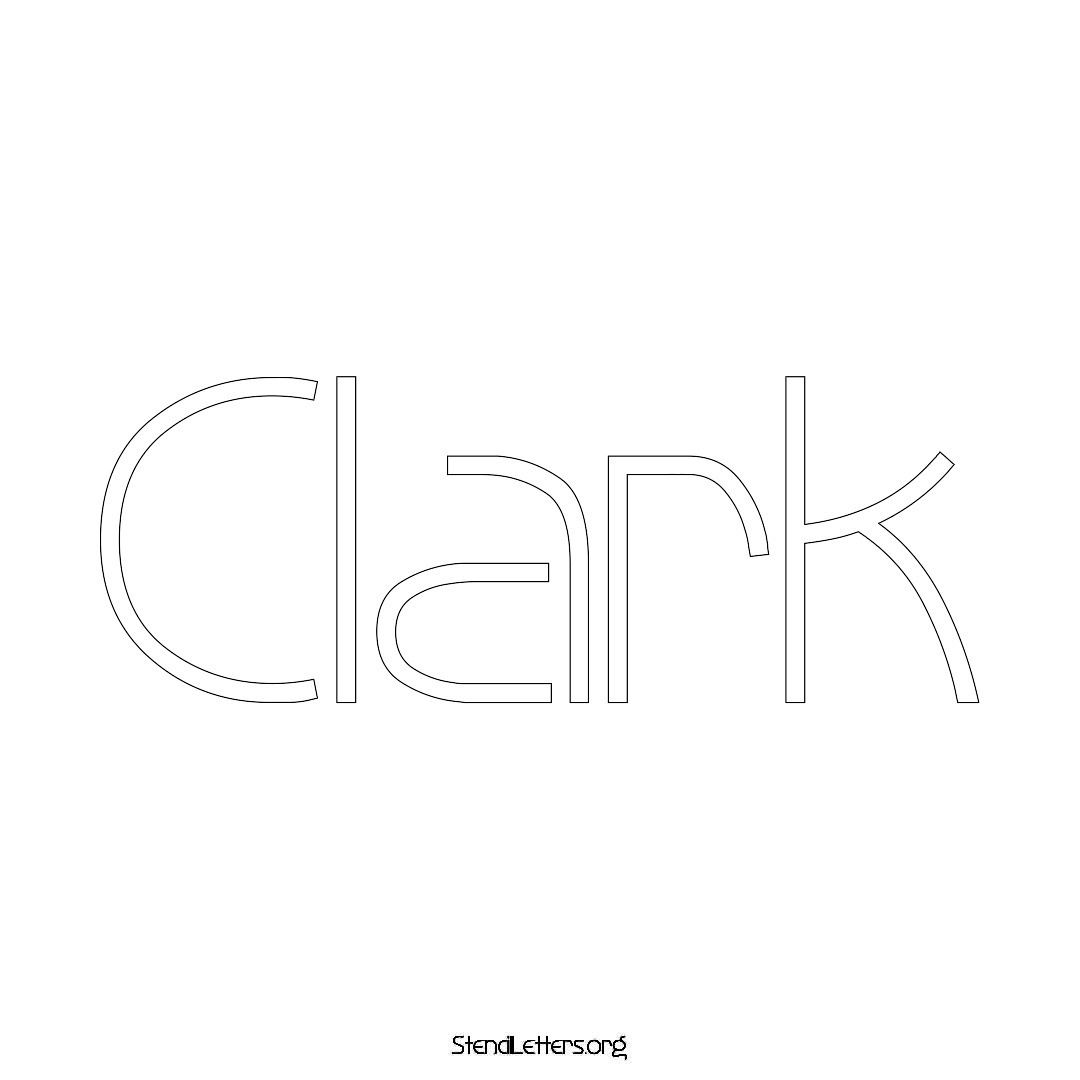 Clark name stencil in Simple Elegant Lettering