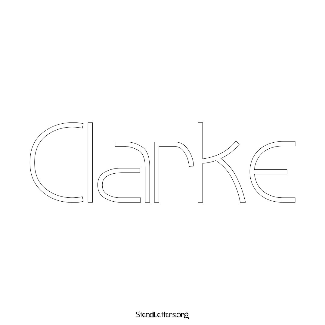 Clarke name stencil in Simple Elegant Lettering