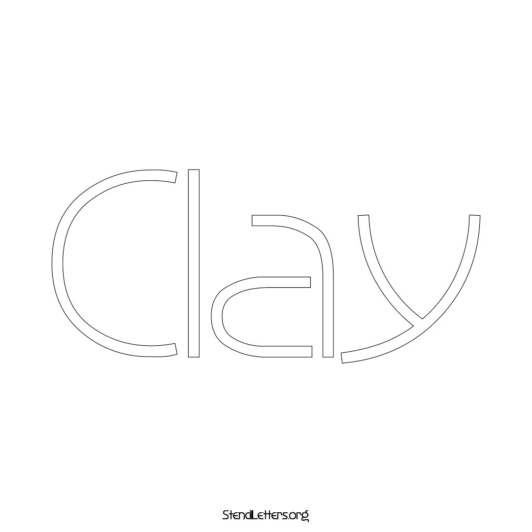 Clay name stencil in Simple Elegant Lettering