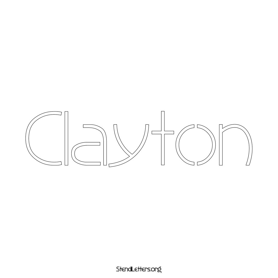Clayton name stencil in Simple Elegant Lettering