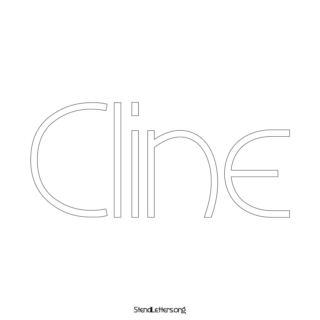 Cline name stencil in Simple Elegant Lettering