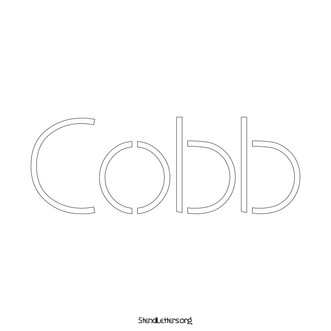 Cobb name stencil in Simple Elegant Lettering