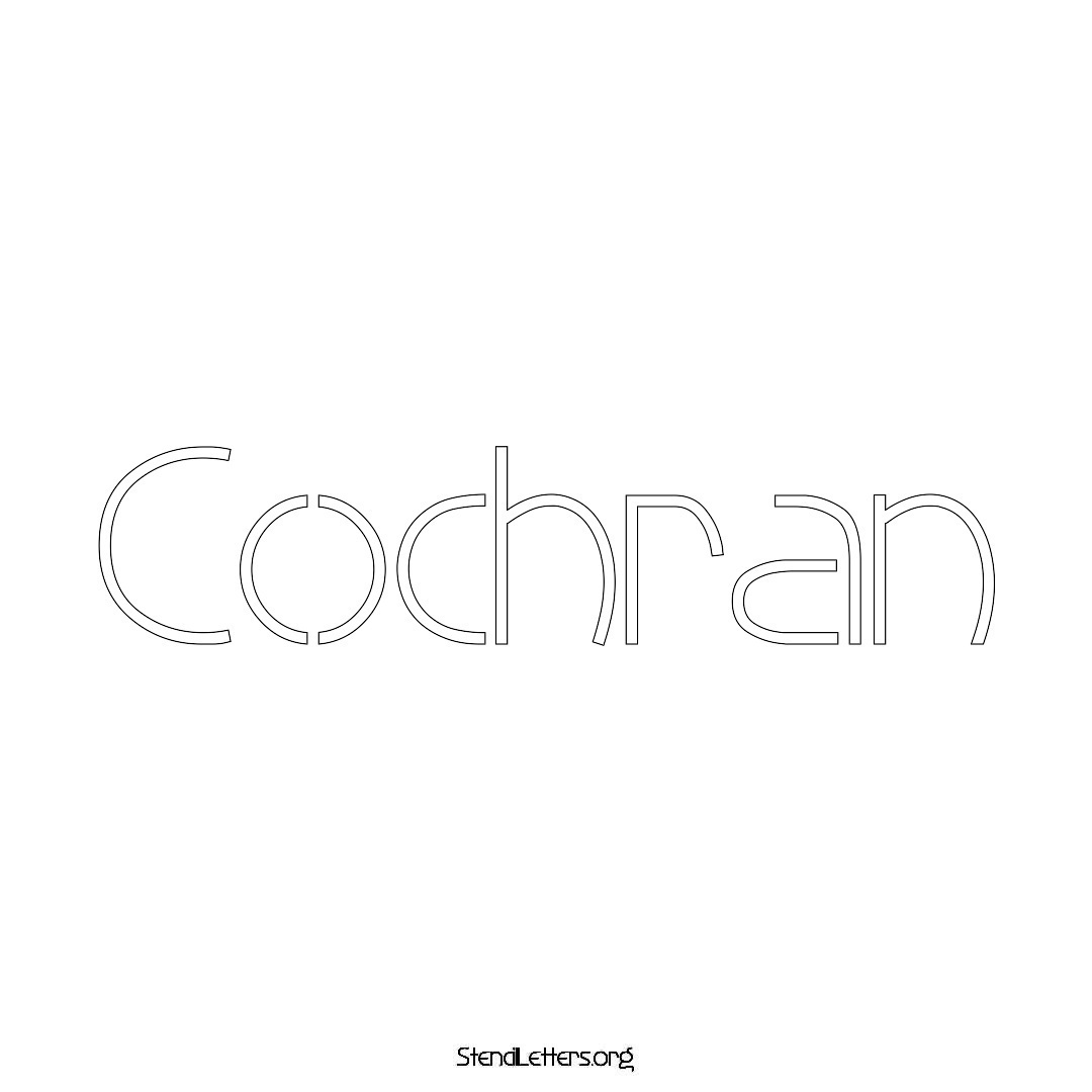 Cochran name stencil in Simple Elegant Lettering