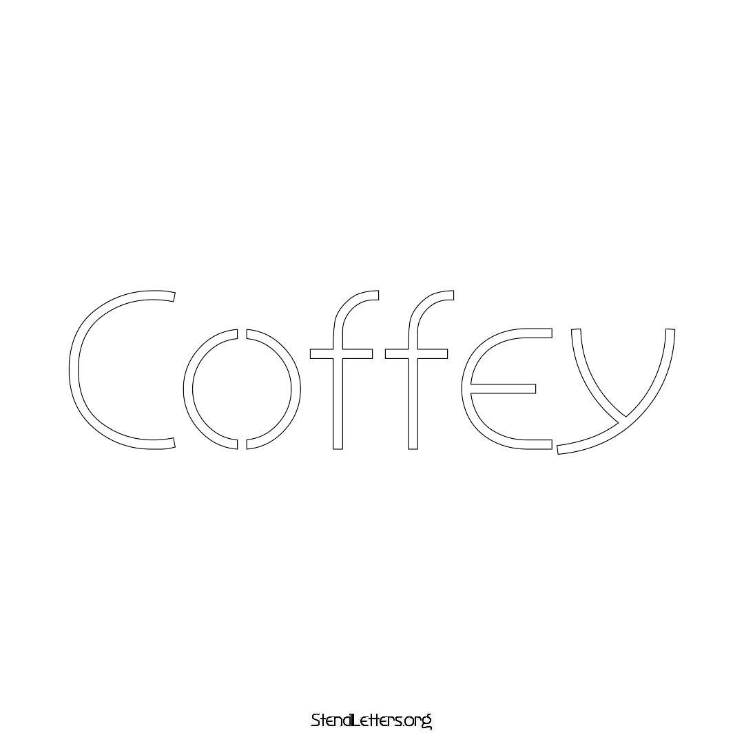 Coffey name stencil in Simple Elegant Lettering