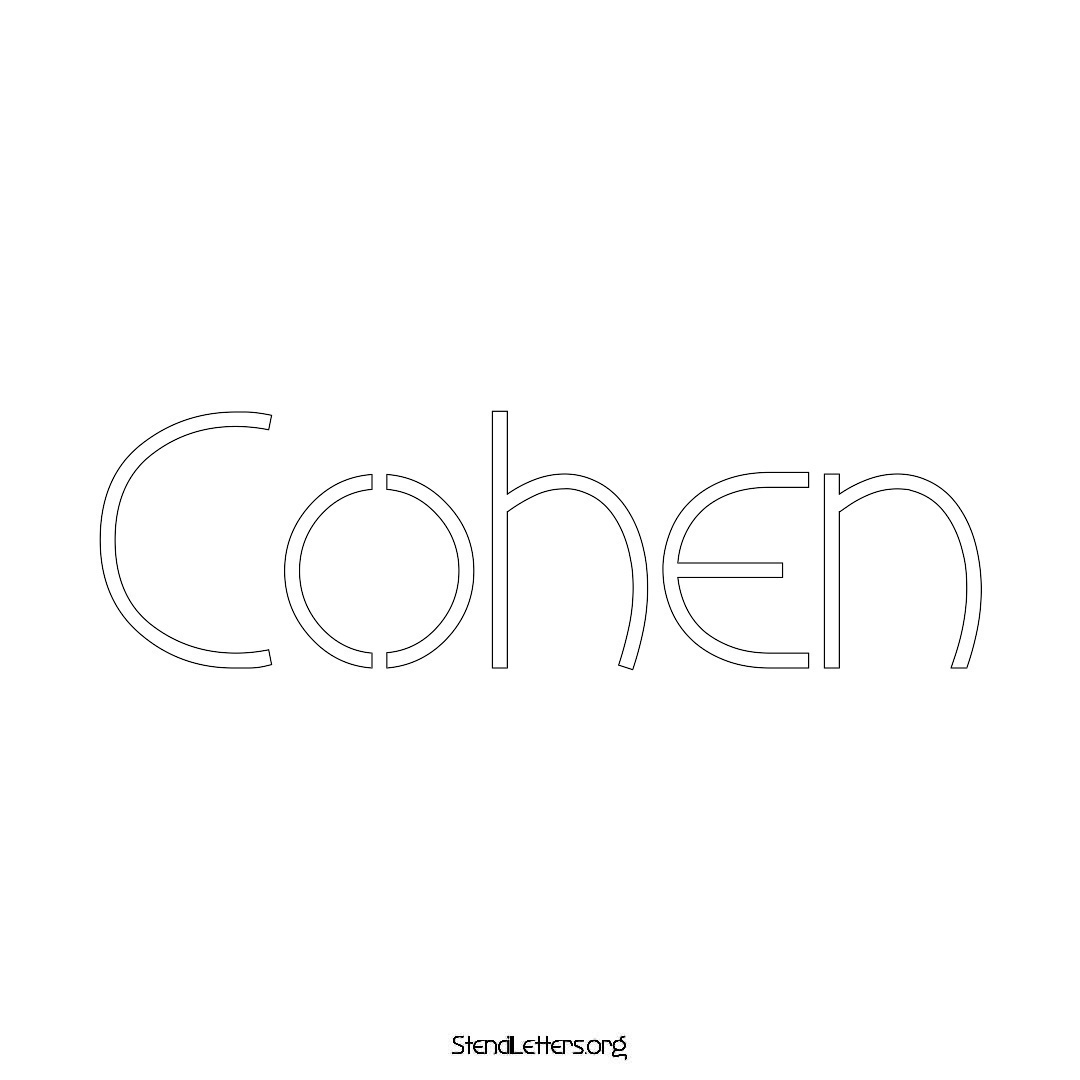 Cohen name stencil in Simple Elegant Lettering
