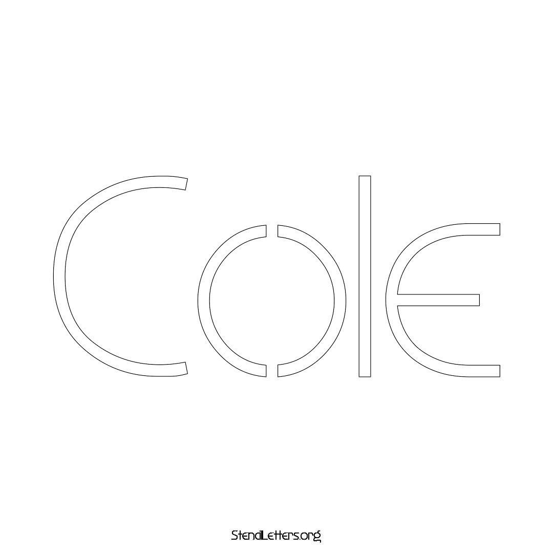 Cole name stencil in Simple Elegant Lettering