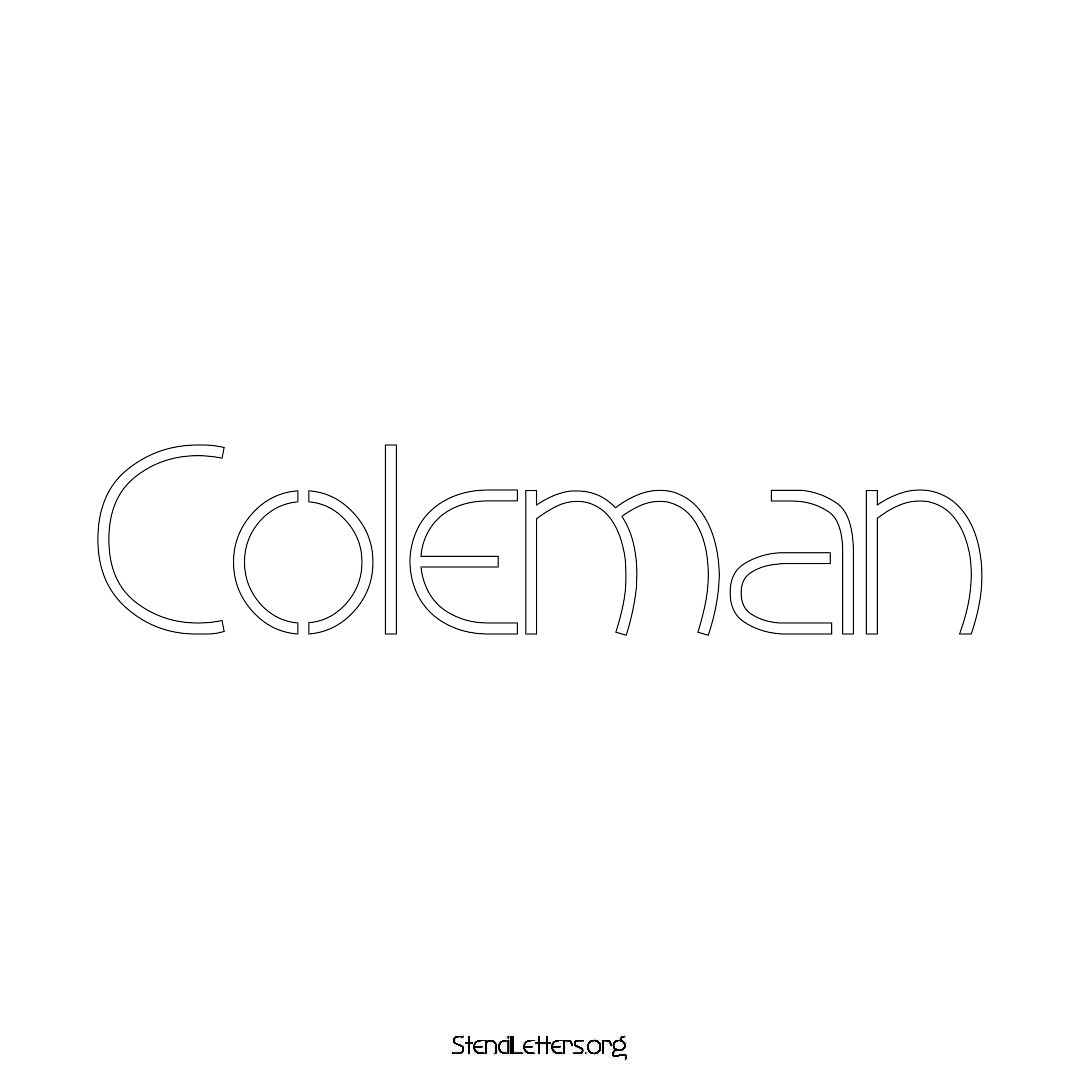 Coleman name stencil in Simple Elegant Lettering
