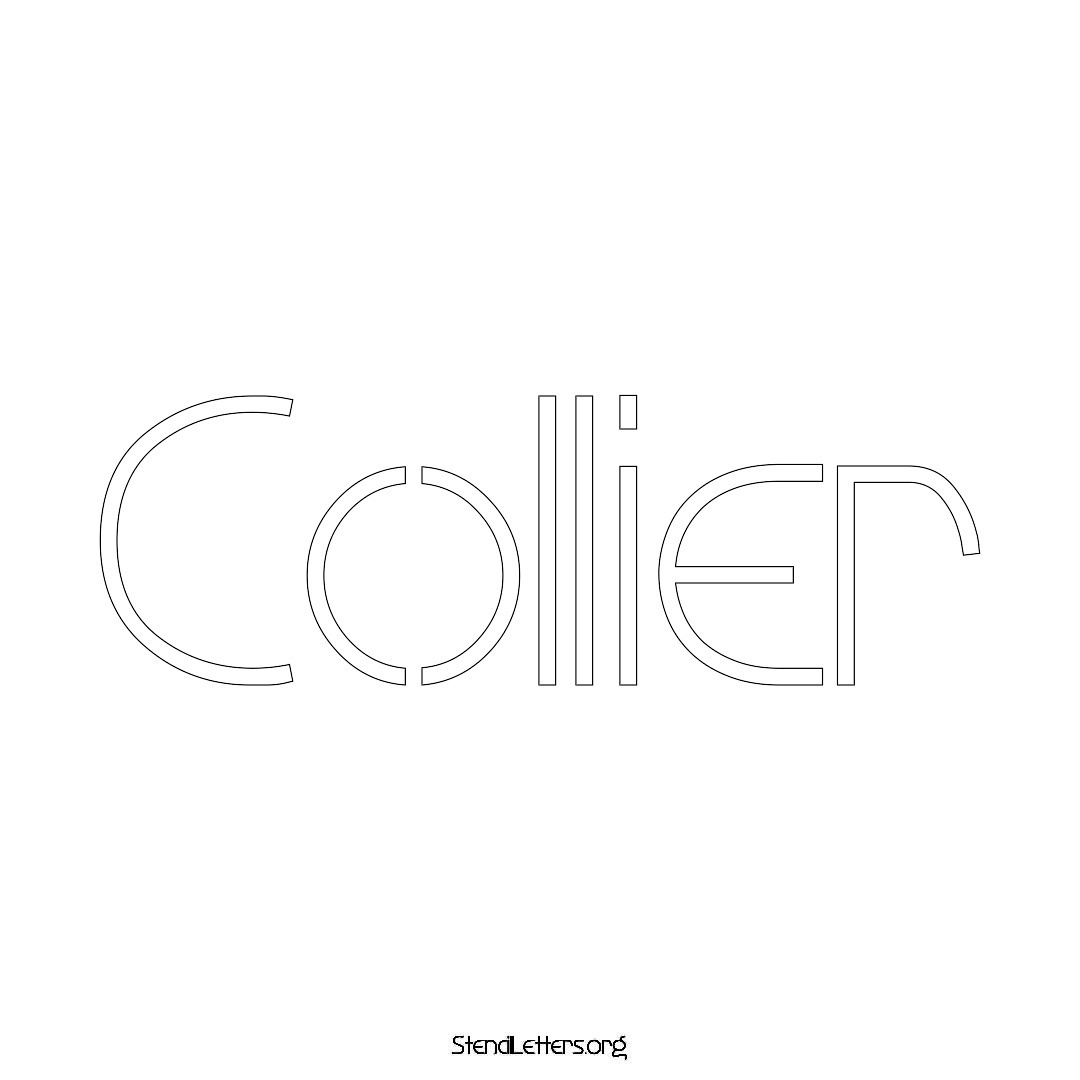 Collier name stencil in Simple Elegant Lettering