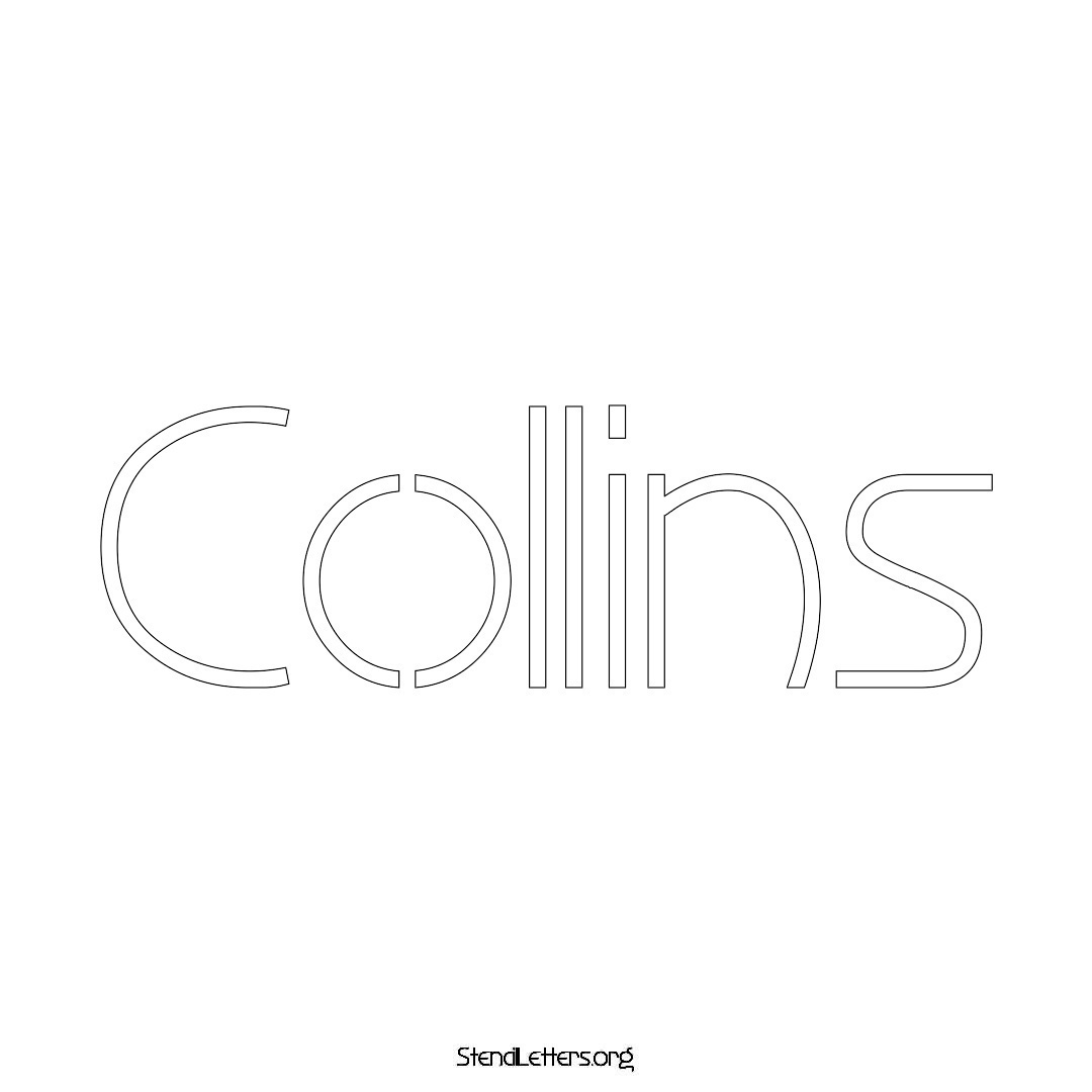 Collins name stencil in Simple Elegant Lettering