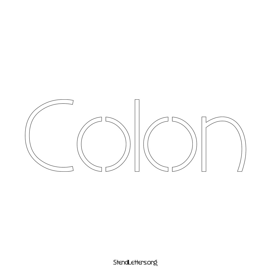 Colon name stencil in Simple Elegant Lettering