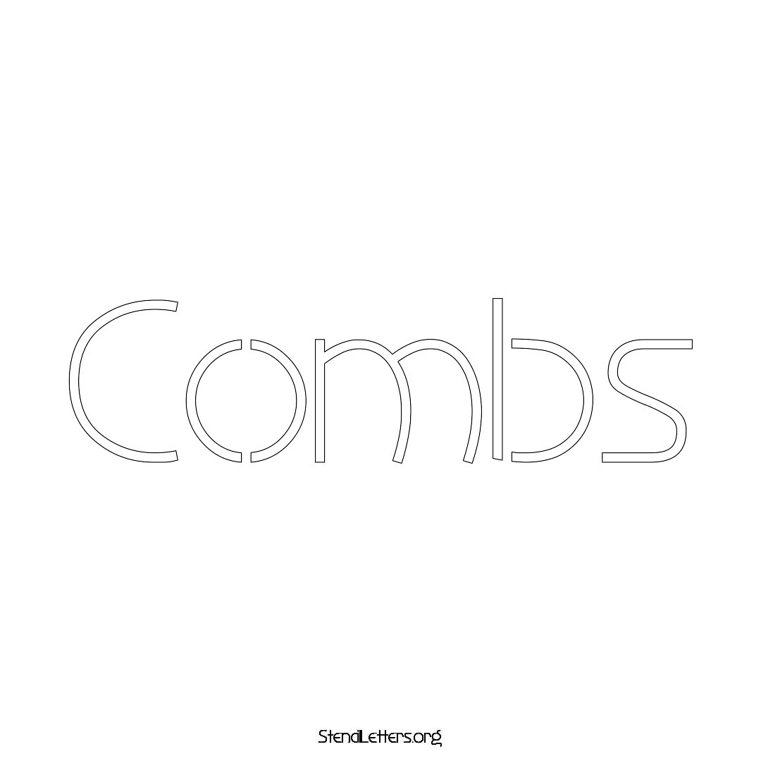 Combs name stencil in Simple Elegant Lettering