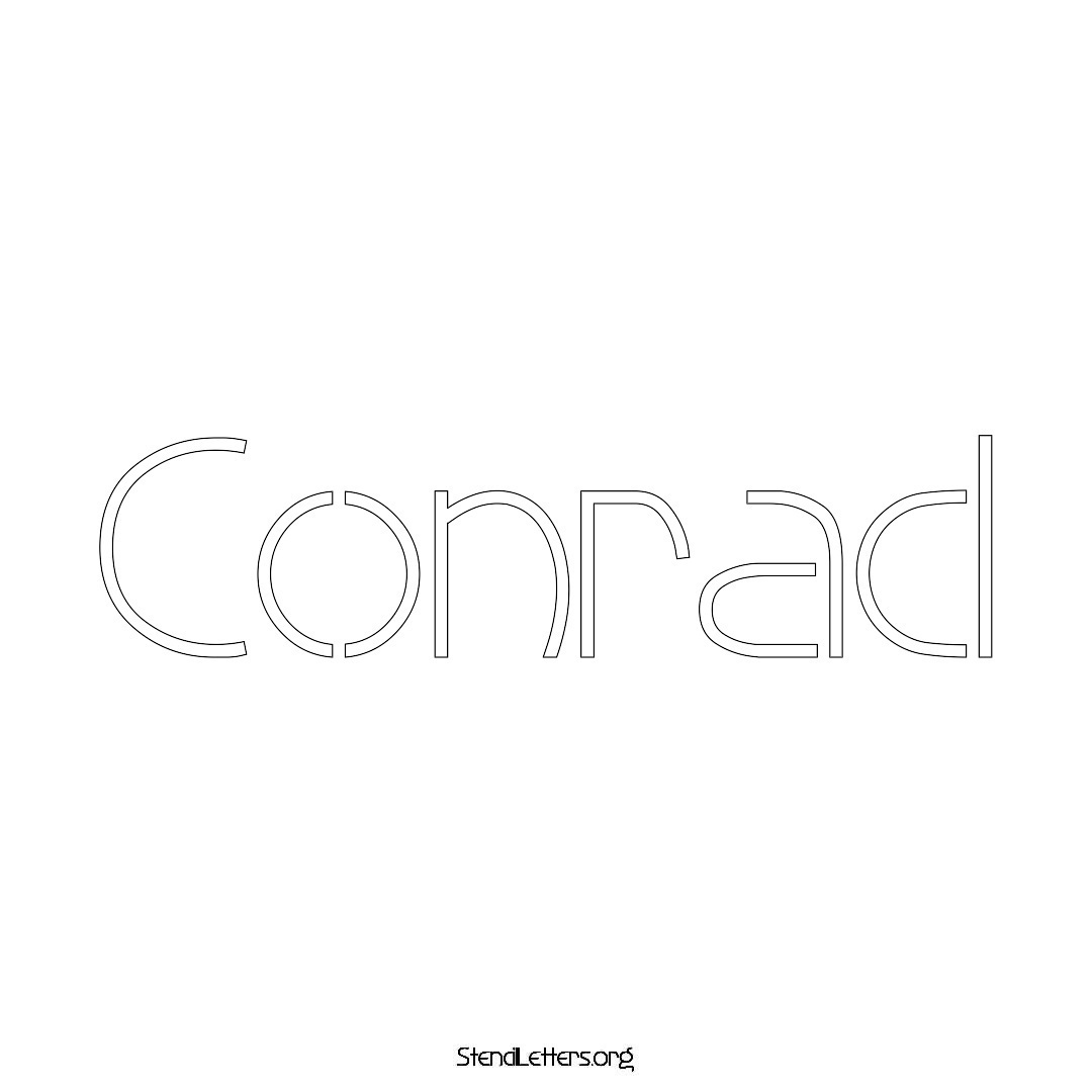 Conrad name stencil in Simple Elegant Lettering