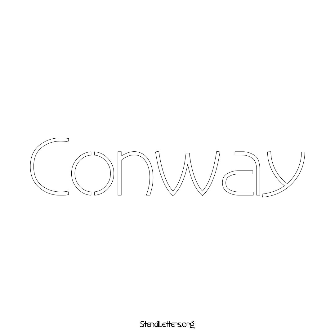 Conway name stencil in Simple Elegant Lettering