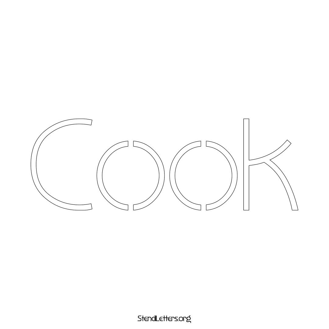 Cook name stencil in Simple Elegant Lettering