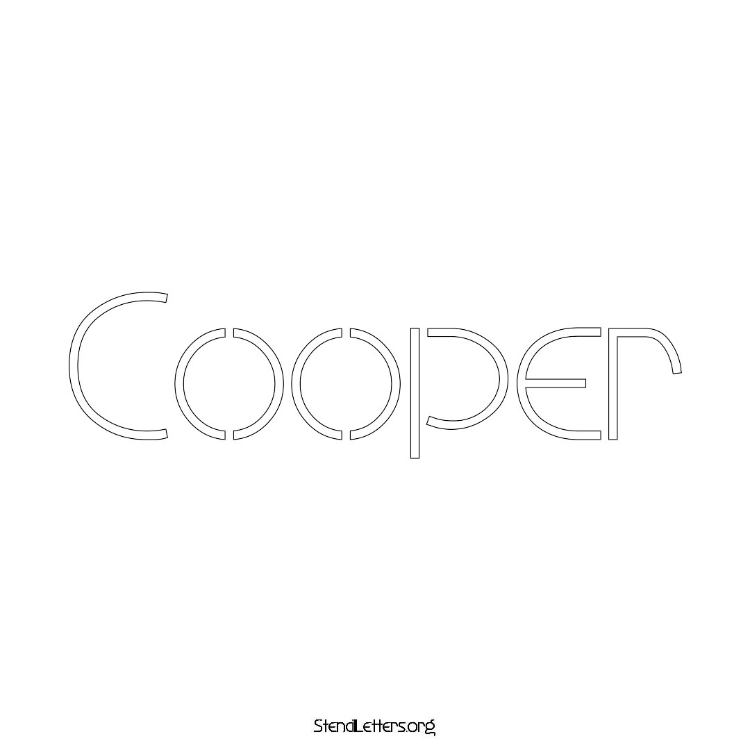 Cooper name stencil in Simple Elegant Lettering