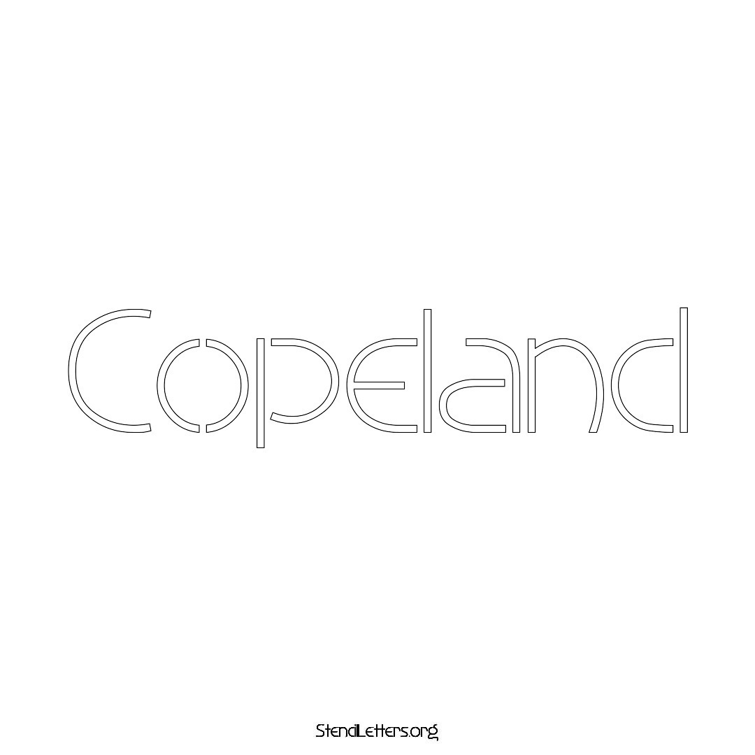 Copeland name stencil in Simple Elegant Lettering