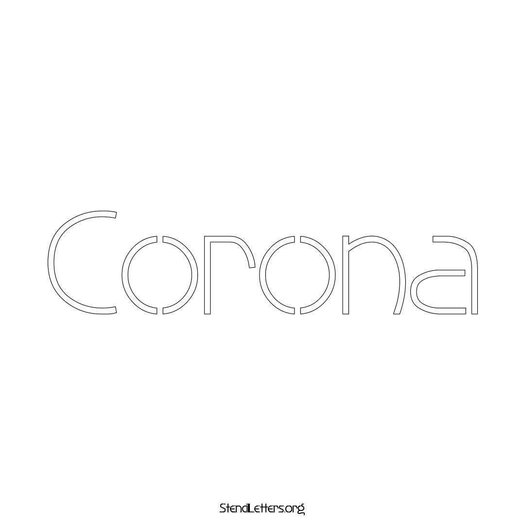 Corona name stencil in Simple Elegant Lettering