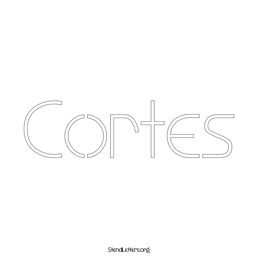 Cortes name stencil in Simple Elegant Lettering