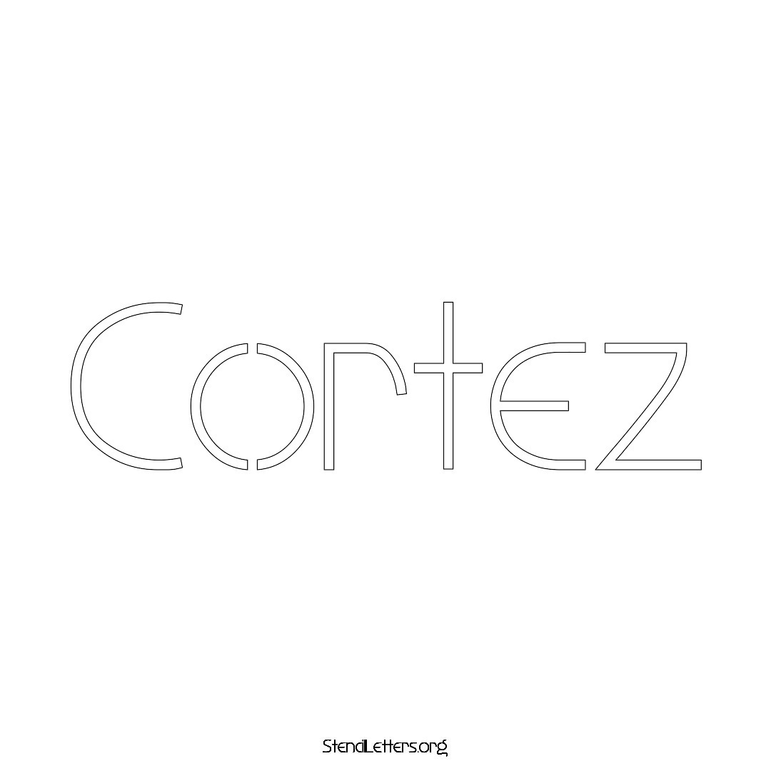 Cortez name stencil in Simple Elegant Lettering