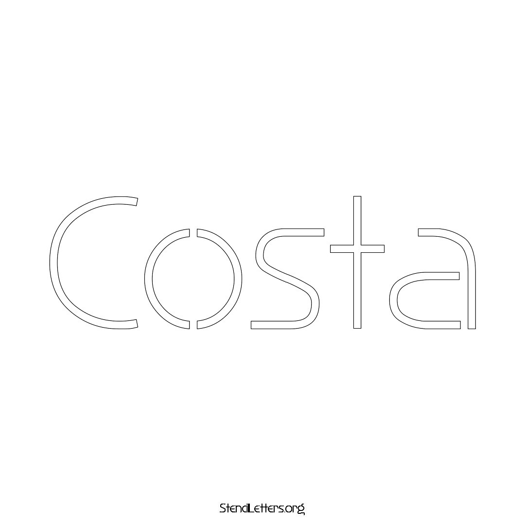 Costa name stencil in Simple Elegant Lettering