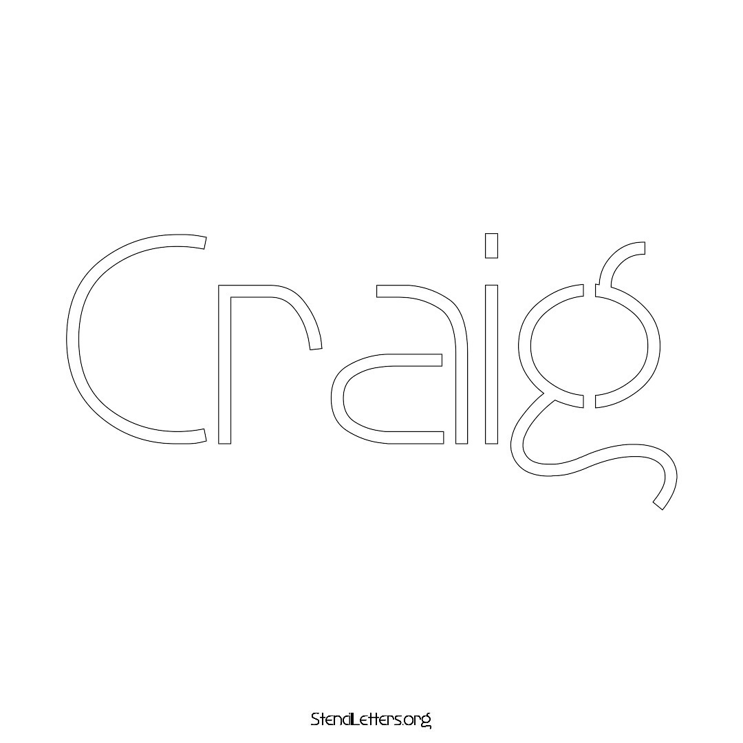 Craig name stencil in Simple Elegant Lettering