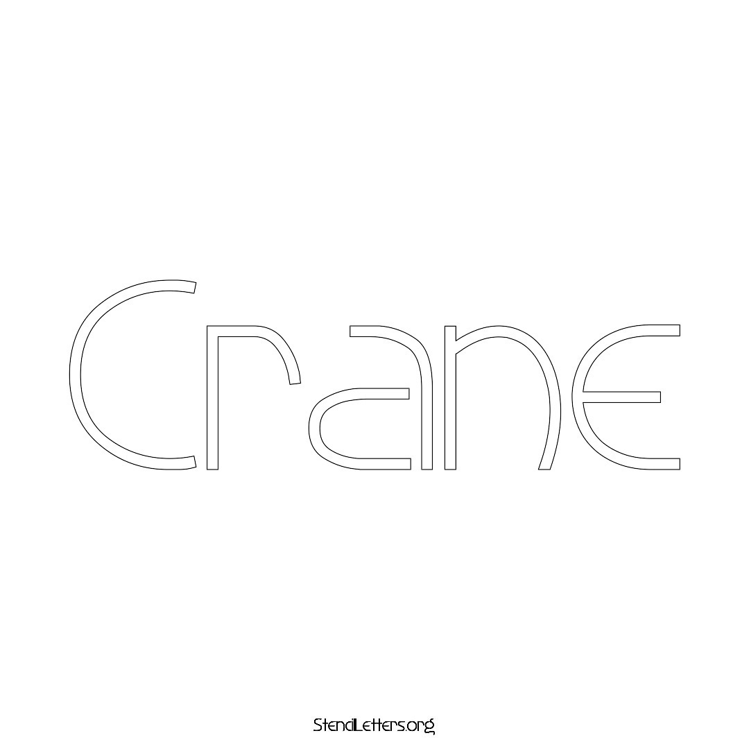 Crane name stencil in Simple Elegant Lettering