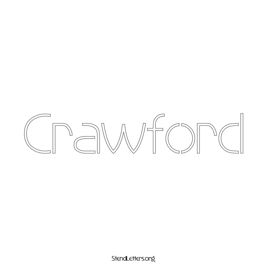 Crawford name stencil in Simple Elegant Lettering