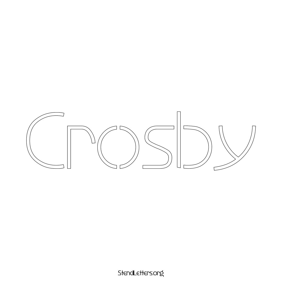 Crosby name stencil in Simple Elegant Lettering