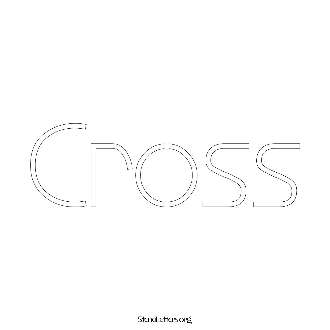 Cross name stencil in Simple Elegant Lettering