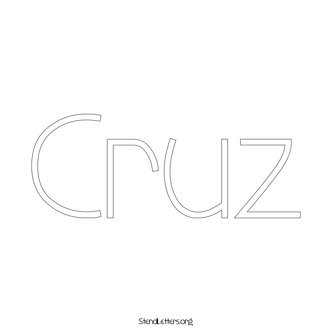 Cruz name stencil in Simple Elegant Lettering