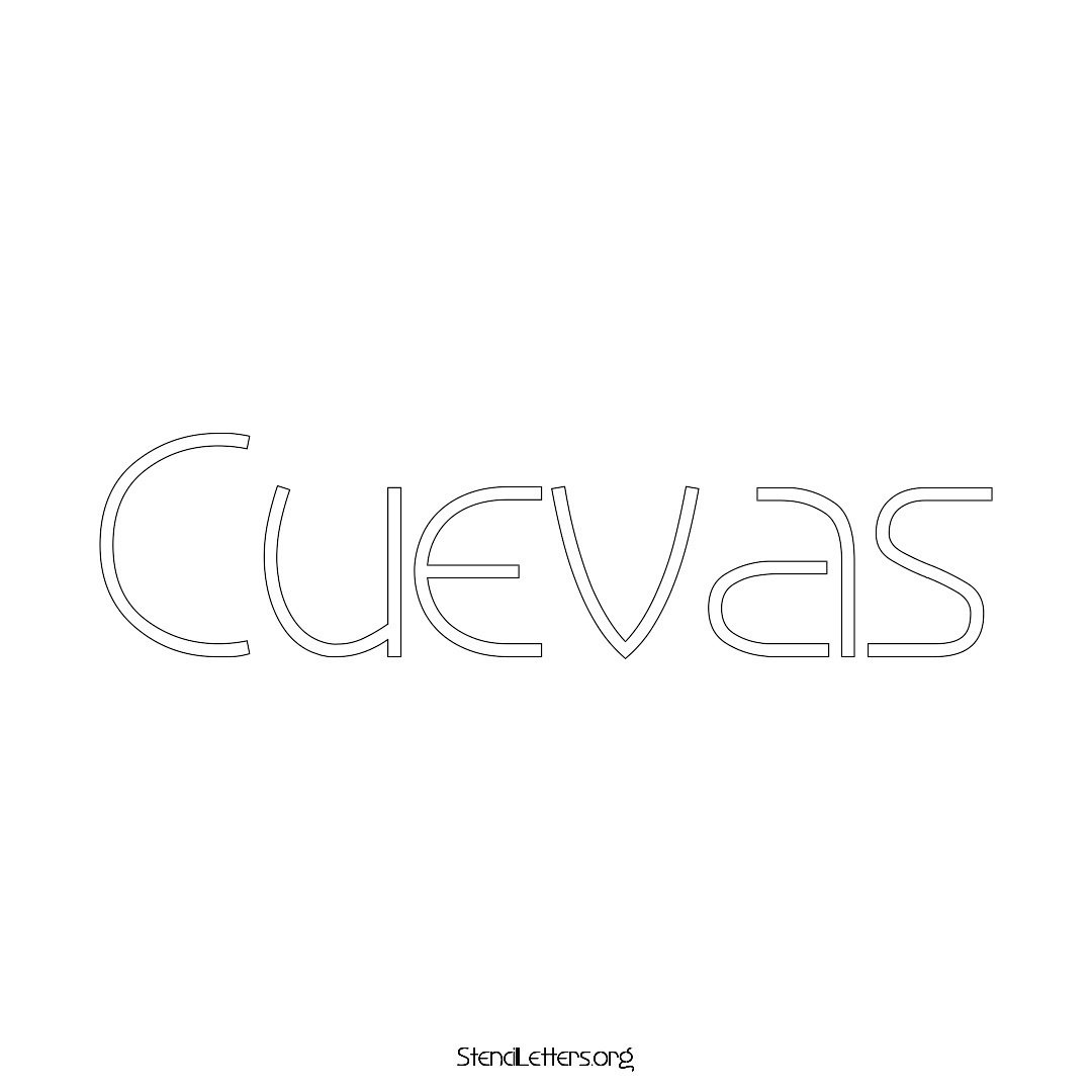 Cuevas name stencil in Simple Elegant Lettering