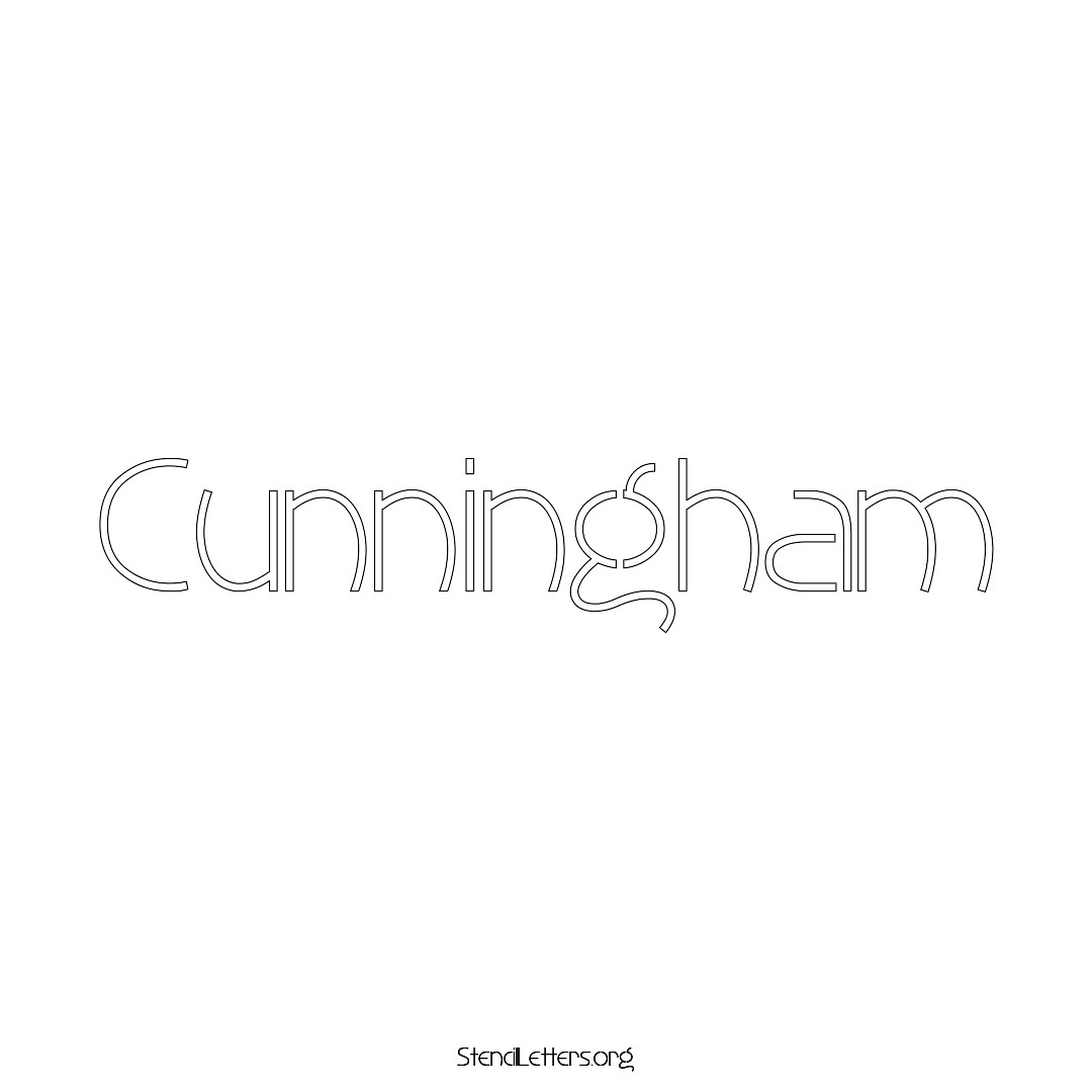 Cunningham name stencil in Simple Elegant Lettering