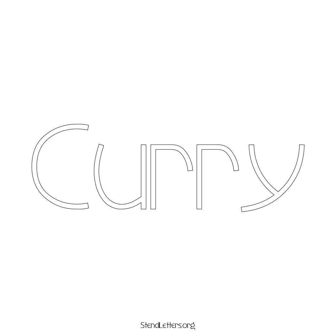 Curry name stencil in Simple Elegant Lettering