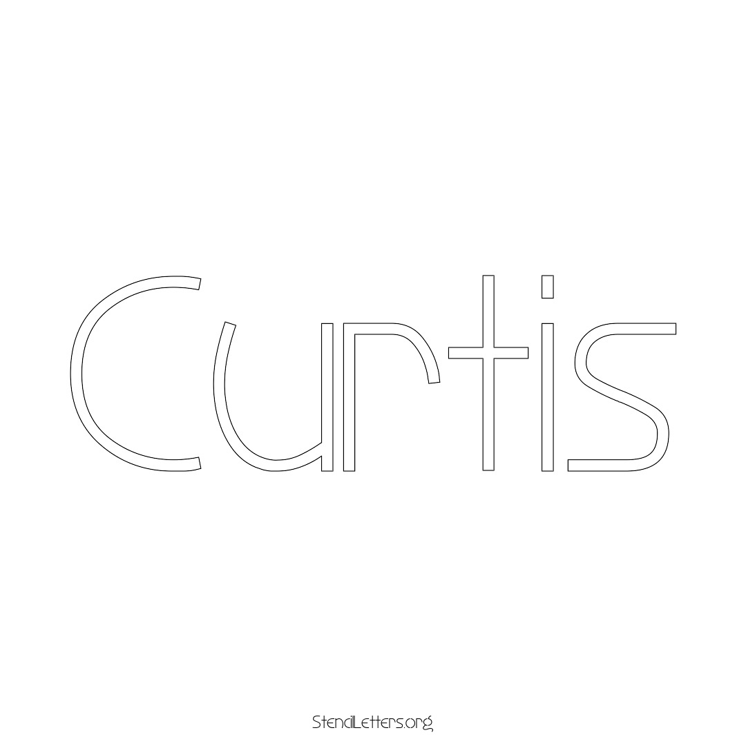 Curtis name stencil in Simple Elegant Lettering
